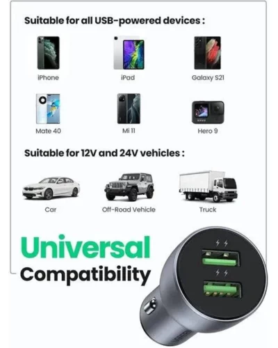 Автомобильное зарядное устройство для UGREEN CD213 Fast Car Charger (Dark Blue) (UGR-10144) (UGR-10144)