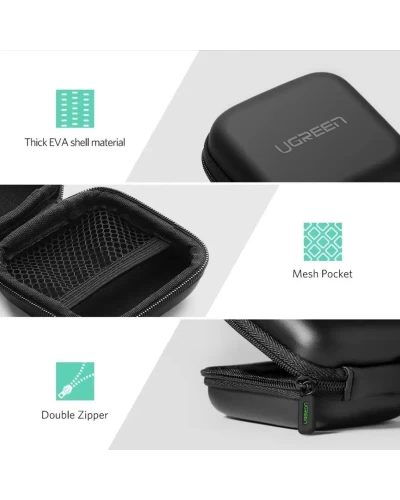 Чехол для наушников UGREEN LP128 Headset Storage Bag (Black) (UGR-40816) (UGR-40816)