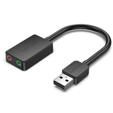 Адаптер  Vention 2-port USB External Sound Card 0.15M Black (CDYB0) (CDYB0)