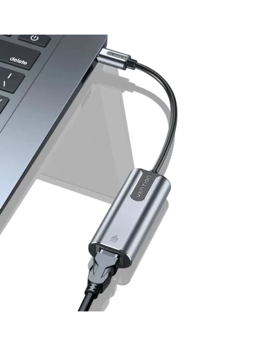 Адаптер Vention USB-C to Gigabit Ethernet Adapter 0.15M Gray Aluminum Alloy Type (CFNHB) (CFNHB)