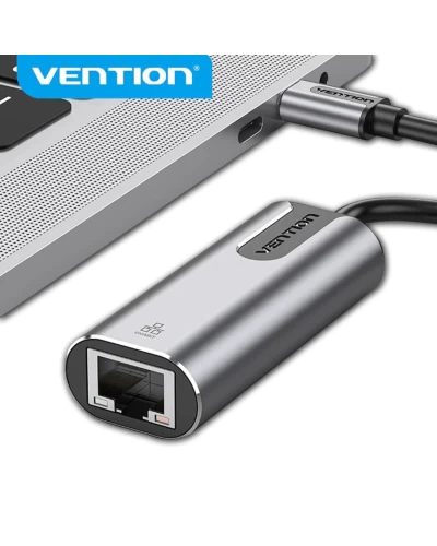Адаптер Vention USB-C to Gigabit Ethernet Adapter 0.15M Gray Aluminum Alloy Type (CFNHB) (CFNHB)