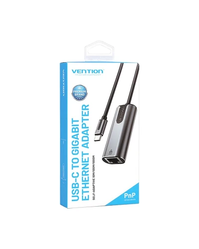 Адаптер Vention USB-C to Gigabit Ethernet Adapter 0.15M Gray Aluminum Alloy Type (CFNHB) (CFNHB)