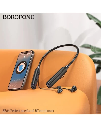 Навушники BOROFONE BE64 Perfect neckband BT earphones Black (BE64B)