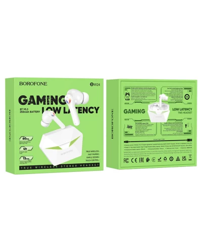 Наушники BOROFONE BW24 Magic waves true wireless BT gaming headset White (BW24W)