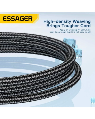 Кабель Essager Sunset USB A Type C 120W USB Charging Cable 2m black (EXC120-CGA01-P) (EXC120-CGA01-P)