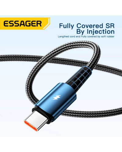 Кабель Essager Sunset USB A Type C 120W USB Charging Cable 2m black (EXC120-CGA01-P) (EXC120-CGA01-P)