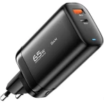 Сетевое зарядное устройство Essager Shining 65W GaN Travelling Charger Type-c+USB-A EU black (ECTAC-MYB01-Z) (ECTAC-MYB01-Z)