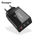 Сетевое зарядное устройство для Essager Fangbo QC3.0 3U (QC+Dual 2.4A) Charging Head black (ECTQC3-FBB01 (ECTQC3-FBB01)