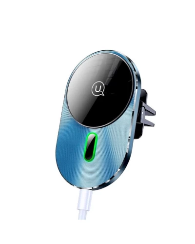 Держатель для мобильного Usams US-CD170 Magnetic Car Wireless Charging Phone Holder (Air Vent) 15W (With Magnetic Ring) Grey (CD170DZ01)