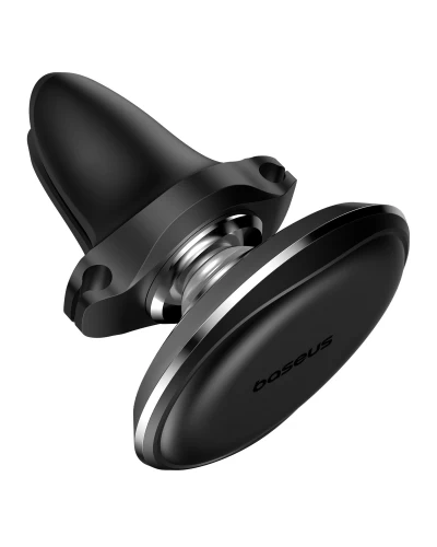 Держатель для мобильного Baseus Magnetic Air Vent Car Mount Holder with cable clip Black (SUGX020001)