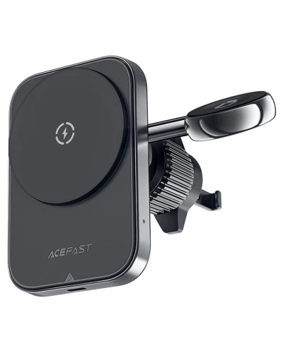Тримач для мобiльного з БЗП ACEFAST D18 in-car 2-in-1 magnetic wireless charging holder Black (6974316282761)