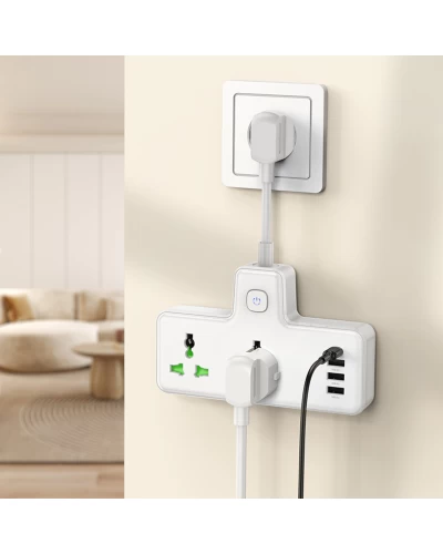 Мережевий подовжувач HOCO  AC11A Voyage 2-position expansion socket(1C3A) White (6942007607063 )