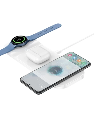 Беспроводное зарядное устройство для HOCO CQ6 Power 3-in-1 Wireless Fast Charger (SAM Watch) White (6942007612036 )