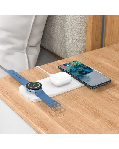 Беспроводное зарядное устройство для HOCO CQ6 Power 3-in-1 Wireless Fast Charger (SAM Watch) White (6942007612036 )