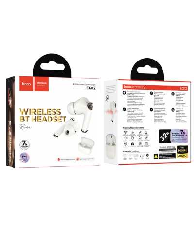 Наушники HOCO EQ12 Rima true wireless BT headset Milky White (6942007618755 )