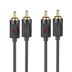 Аудиокабель HOCO UPA29 dual RCA red и white double lotus audio cable Black (6942007607766 )