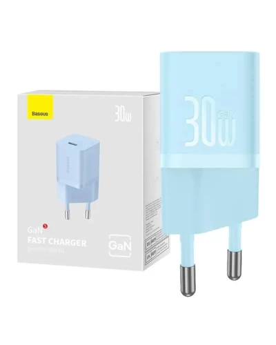 Сетевое зарядное устройство для Baseus GaN5 Fast Charger(mini) 1C 30W EU Blue (CCGN070603)