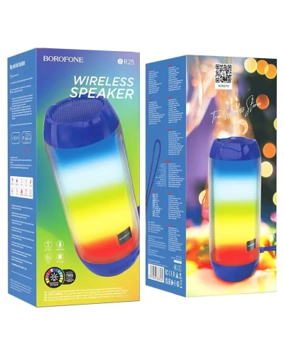 Портативная колонка BOROFONE BR25 Crazy sound colorful luminous BT speaker Blue (6974443386530)