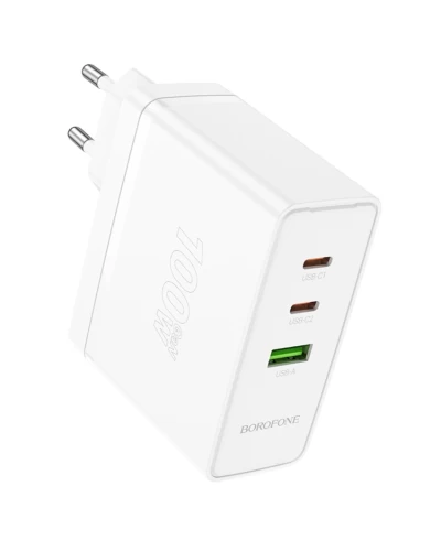 Сетевое зарядное устройство для BOROFONE BN11 Imperial PD100W three-port(2C1A) charger White (6941991103773)