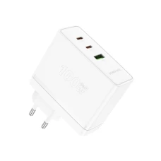 Мережевий зарядний пристрій BOROFONE BN11 Imperial PD100W three-port(2C1A) charger White (6941991103773)