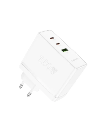 Сетевое зарядное устройство для BOROFONE BN11 Imperial PD100W three-port(2C1A) charger White (6941991103773)