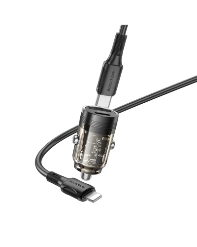 Автомобильное зарядное устройство BOROFONE BZ29A Talented PD36W+QC3.0 автомобильный зарядник (C to iP) Black (6941991108792)