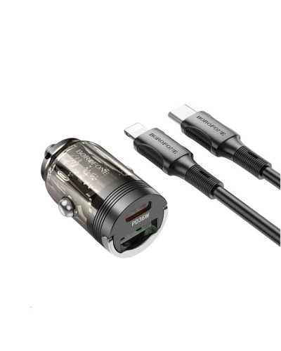 Автомобильное зарядное устройство BOROFONE BZ29A Talented PD36W+QC3.0 автомобильный зарядник (C to iP) Black (6941991108792)