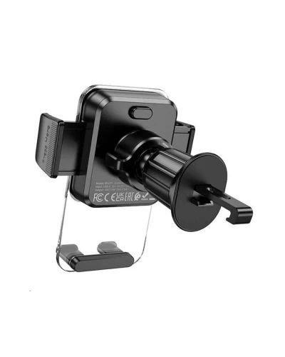 Держатель для мобильного с БЗП BOROFONE BH209 Riley Wireless Fast Charging Car Holder(Air Outlet) Black (6941991108679)