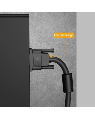 Кабель Vention VGA(3+6) Детский кабель с Ferrite Cores 1M Black (DAEBF) (DAEBF)
