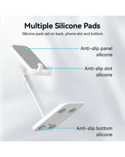 Тримач для телефону Height Adjustable Desktop Cell Phone Stand White Aluminum Alloy Type (KCQW0) (KCQW0)