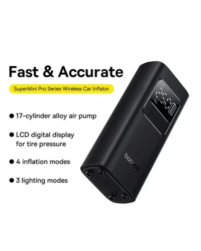 Автомобільний насос Baseus Super Mini Pro Black (C11159300111-00)