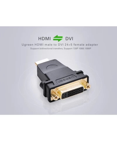 Адаптер UGREEN HDMI DVI (24+5) Adapter (Black)(UGR-20123) (UGR-20123)