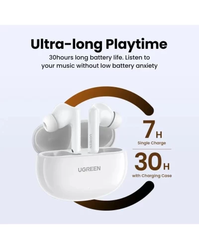 Беспроводные наушники UGREEN WS200 HiTune T6 Hybrid Active Noise-Cancelling Earbuds(UGR-15158) (UGR-15158)
