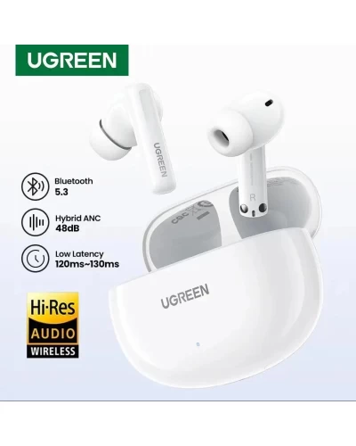 Беспроводные наушники UGREEN WS200 HiTune T6 Hybrid Active Noise-Cancelling Earbuds(UGR-15158) (UGR-15158)