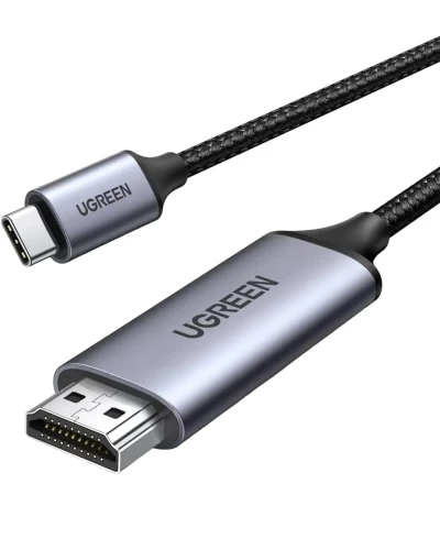 Кабель UGREEN MM142 USB-C to HDMI Male to Male Cable Aluminum Shell 1.5m (Gray Black)(UGR-50570) (UGR-50570)