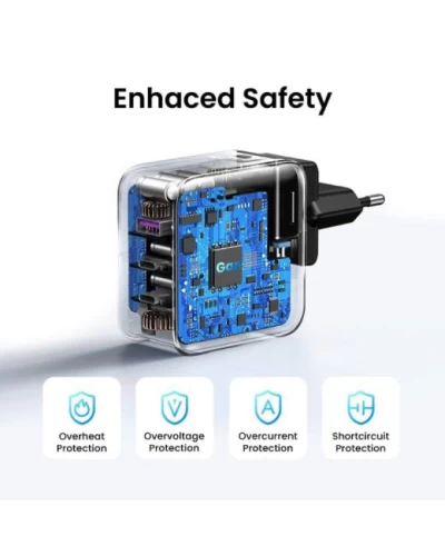 Зарядний пристрій UGREEN CD296 GaN 65W Fast Charger (3-Port)(UGR-90409) (UGR-90409)