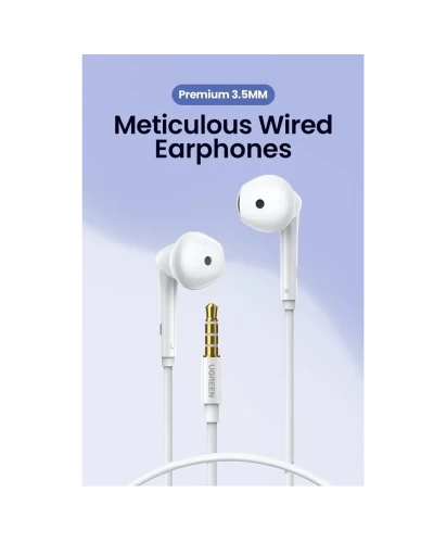 Наушники UGREEN EP101 Wired Earphones with 3.5mm Plug (White) (UGR-60692)