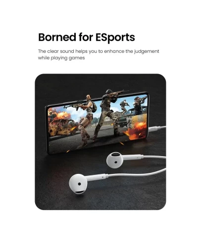 Наушники UGREEN EP101 Wired Earphones with 3.5mm Plug (White) (UGR-60692)