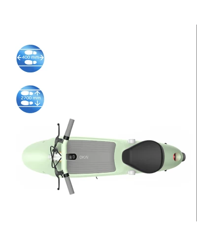 Электросамокат с сидением OKAI Ceetle PRO EA10C Mint Green 10', 350(900)W, 25Km/h, 10,4Ah, 55Km, 20%, NFC, App, 29kg (EA10C-MG)