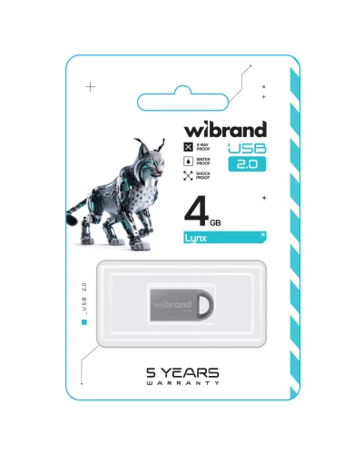 Flash Wibrand USB 2.0 Lynx 4Gb Silver (WI2.0/LY4M2S)