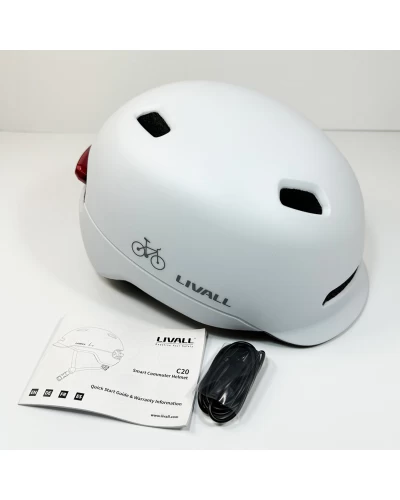 Защитный шлем Livall C20(M) White (54-58см), сигнал стопов (LIV-000C20-4242)