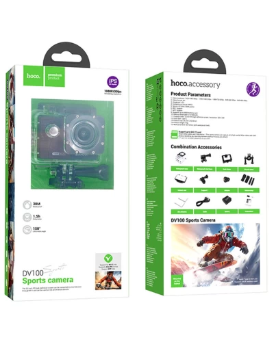 Экшен камера HOCO DV100 sports camera Black (6942007616799)
