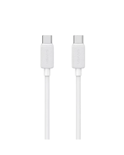 Кабель Usams US-SJ691 60W Striped Data Cable Type-C To Type-C-KY Series 1M white (SJ691USB02)