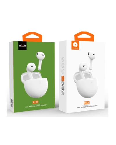 Bluetooth stereo гарнитура WUW-R196 white (6972573336456)