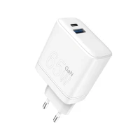 Зарядний пристрій WUW-C175 65W GaN USB A+USB C white (6972573335220)