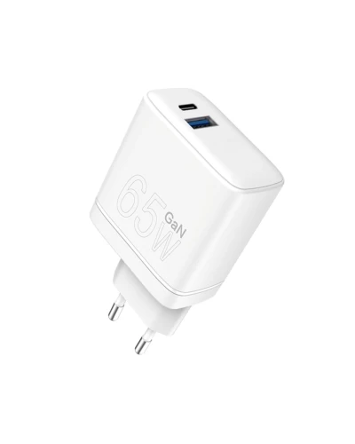 Зарядний пристрій WUW-C175 65W GaN USB A+USB C white (6972573335220)