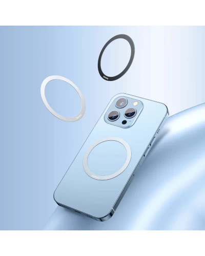 Магнитная пластина Baseus Halo Series Magnetic Metal Ring （ 2pcs/pack ） Silver (PCCH000012)