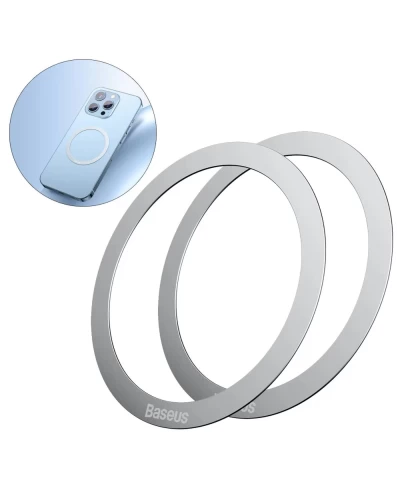 Магнитная пластина Baseus Halo Series Magnetic Metal Ring （ 2pcs/pack ） Silver (PCCH000012)