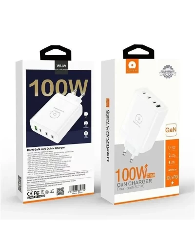 Зарядное устройство для WUW-C158 1USB 3Type-C PD100W white (WUW-C158)