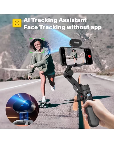 Триосьовий стабілізатор AOCHUAN Professional Gimbal Stabilizer for Smartphone SMART X Pro AI Black (AOCHUAN-SMARTXPROAI-B)
